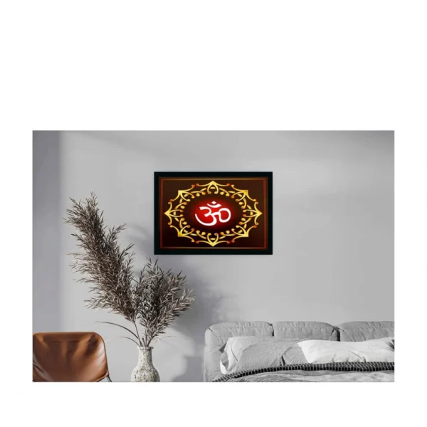 Om Namah Shivay Painting with Synthetic Photo Frame (Multicolor) - Image 2