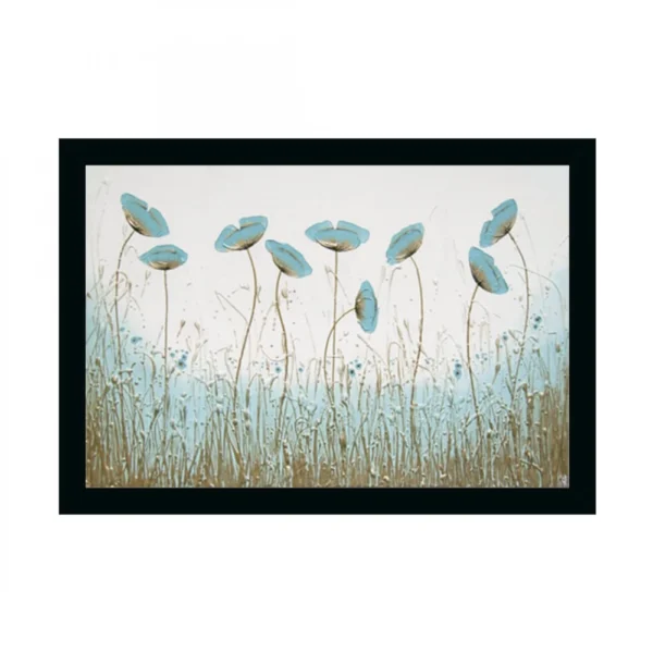 Flower Painting with Synthetic Photo Frame (Multicolor)