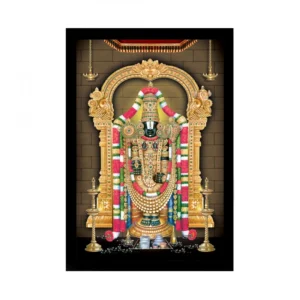 Tirupati Balaji Painting with Synthetic Photo Frame (Multicolor)