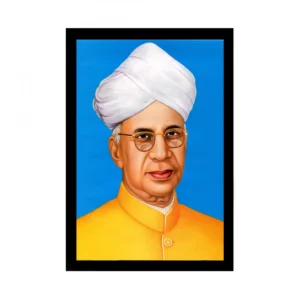Dr. Sarvepalli Radhakrishnan Painting with Synthetic Photo Frame (Multicolor)