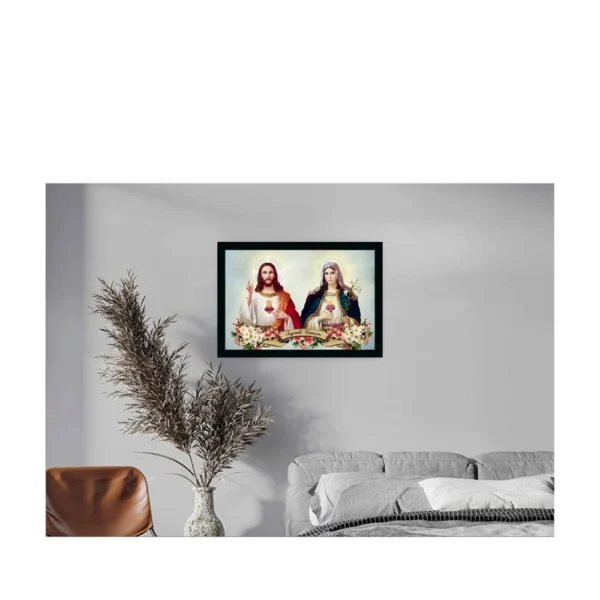 Lord Jesus Christ Painting with Synthetic Photo Frame (Multicolor) - Image 2