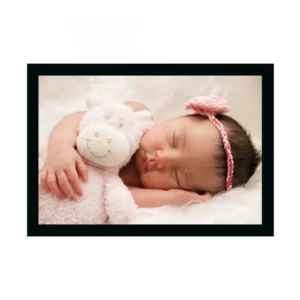 Baby Photo Painting with Synthetic Photo Frame (Multicolor)