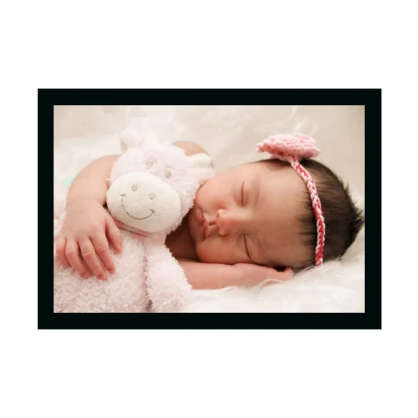 Baby Photo Painting with Synthetic Photo Frame (Multicolor)