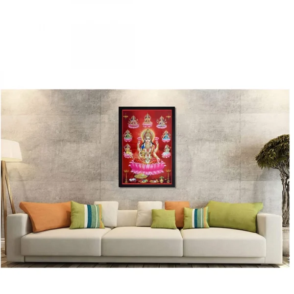 Maa Laxmi Painting with Synthetic Photo Frame (Multicolor) - Image 2