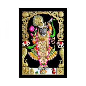 Shrinathji Painting with Synthetic Photo Frame (Multicolor)