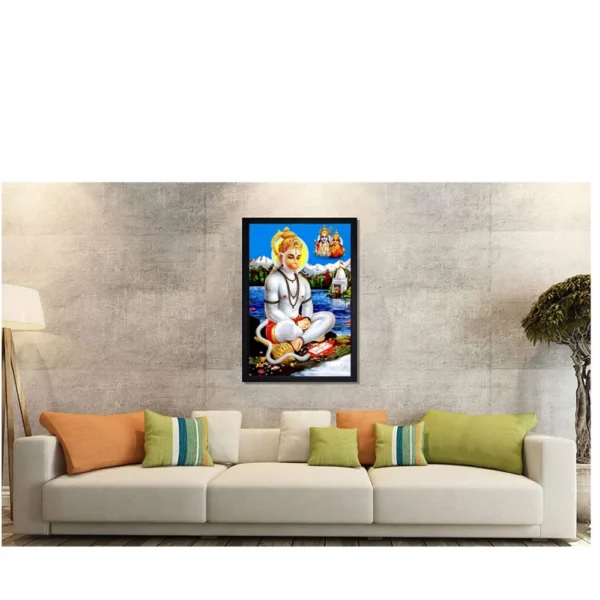 Lord Hanuman Ji Painting with Synthetic Photo Frame (Multicolor) - Image 2
