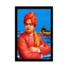 Swami Vivekanand Painting with Synthetic Photo Frame (Multicolor)