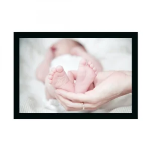 Baby Photo Painting with Synthetic Photo Frame (Multicolor)