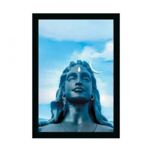 Adiyogi Mahakal Painting with Synthetic Photo Frame (Multicolor)