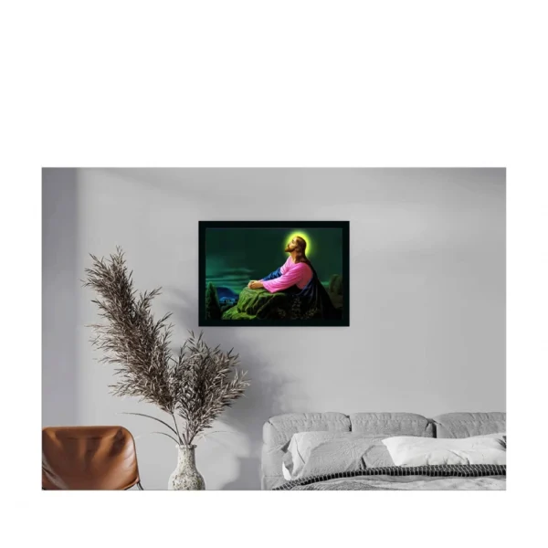 Jesus Christ Painting with Synthetic Photo Frame (Multicolor) - Image 2