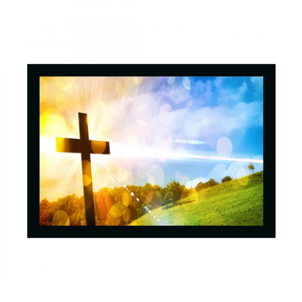 Jesus Christ Painting with Synthetic Photo Frame (Multicolor)
