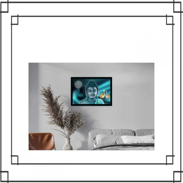 Buddha Painting with Synthetic Photo Frame (Multicolor) - Image 2