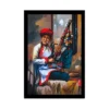 Rajasthani Village Modern Art Painting with Synthetic Photo Frame (Multicolor)
