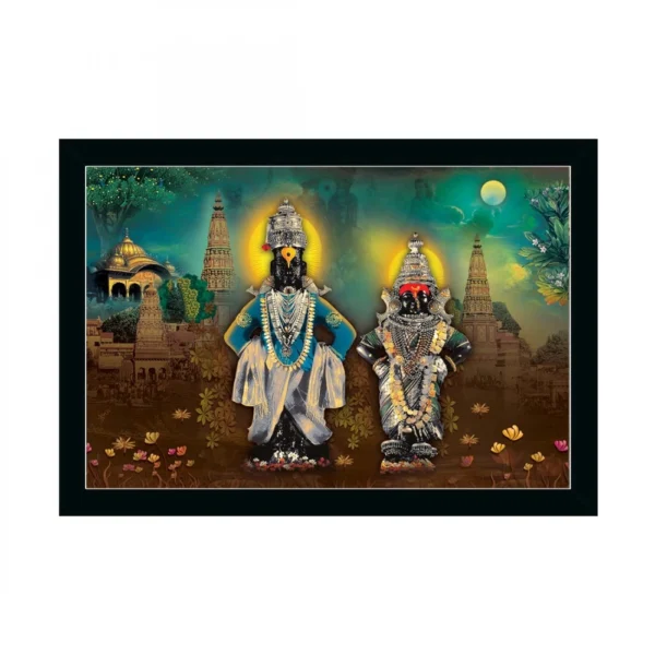 Lord Vitthal Painting with Synthetic Photo Frame (Multicolor)