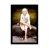 Saibaba Painting with Synthetic Photo Frame (Multicolor)