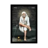 Saibaba Painting with Synthetic Photo Frame (Multicolor)