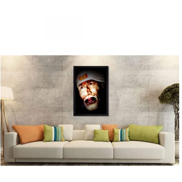 Saibaba Painting with Synthetic Photo Frame (Multicolor) - Image 2