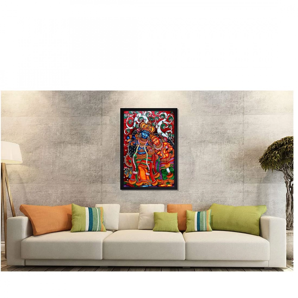 Kerala Traditional Mural Art Painting with Synthetic Photo Frame (Multicolor) - Image 2