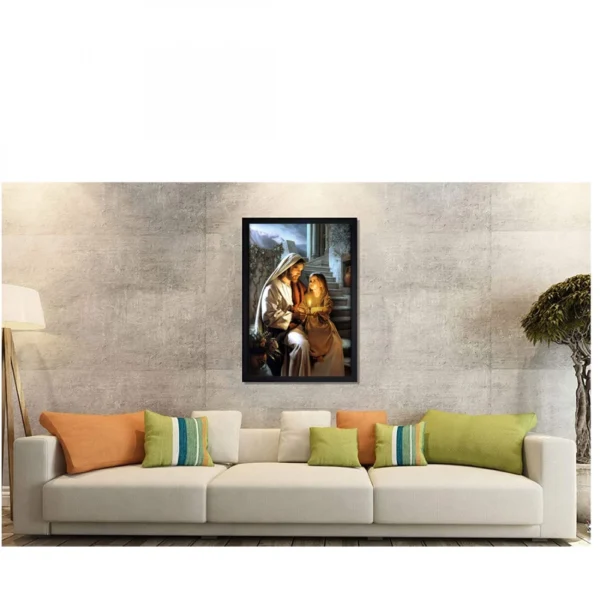 Jesus Christ Painting with Synthetic Photo Frame (Multicolor) - Image 2