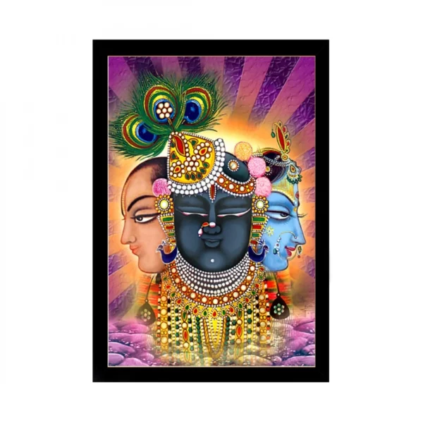 Shrinathji Painting with Synthetic Photo Frame (Multicolor)
