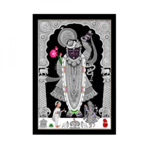 Shrinathji Painting with Synthetic Photo Frame (Multicolor)