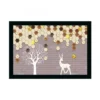 Flower Painting Painting with Synthetic Photo Frame (Multicolor)