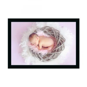 Baby Photo Painting with Synthetic Photo Frame (Multicolor)