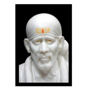 Saibaba Painting with Synthetic Photo Frame (Multicolor)