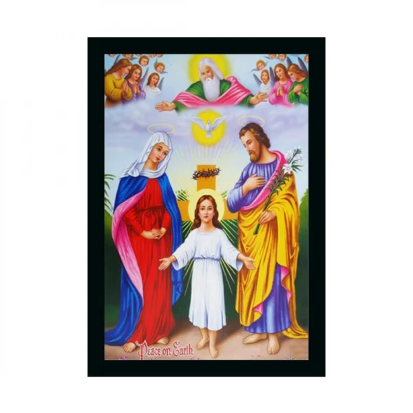 Jesus Christ Painting with Synthetic Photo Frame (Multicolor)