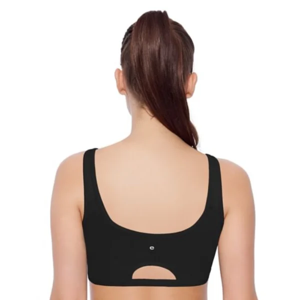 Enamor SB06 Women's Cotton Low Impact Non-Padded, Non-Wired, High-Coverage Bra (Black) - Image 2