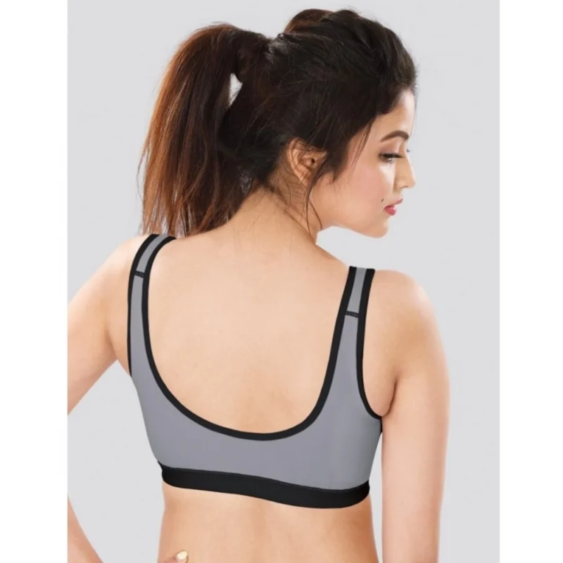 Alternative view of Dermawear SB-1102 Women's 4D Stretch Sports Bra (Black-Grey)