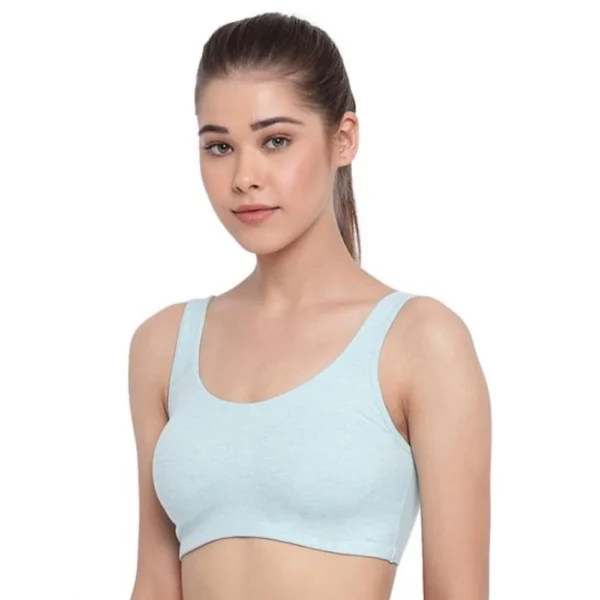 Enamor SB06 Women's Cotton Low Impact Non-Padded, Non-Wired, High-Coverage Bra (Capri-Melange) - Image 4