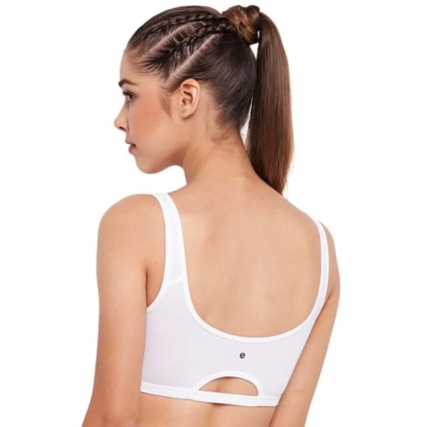 Enamor SB06 Women's Cotton Low Impact Non-Padded, Non-Wired, High-Coverage Bra (White) - Image 2