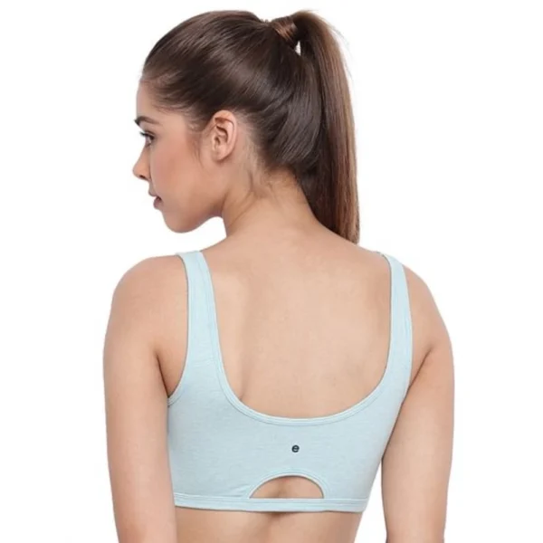 Enamor SB06 Women's Cotton Low Impact Non-Padded, Non-Wired, High-Coverage Bra (Capri-Melange) - Image 2