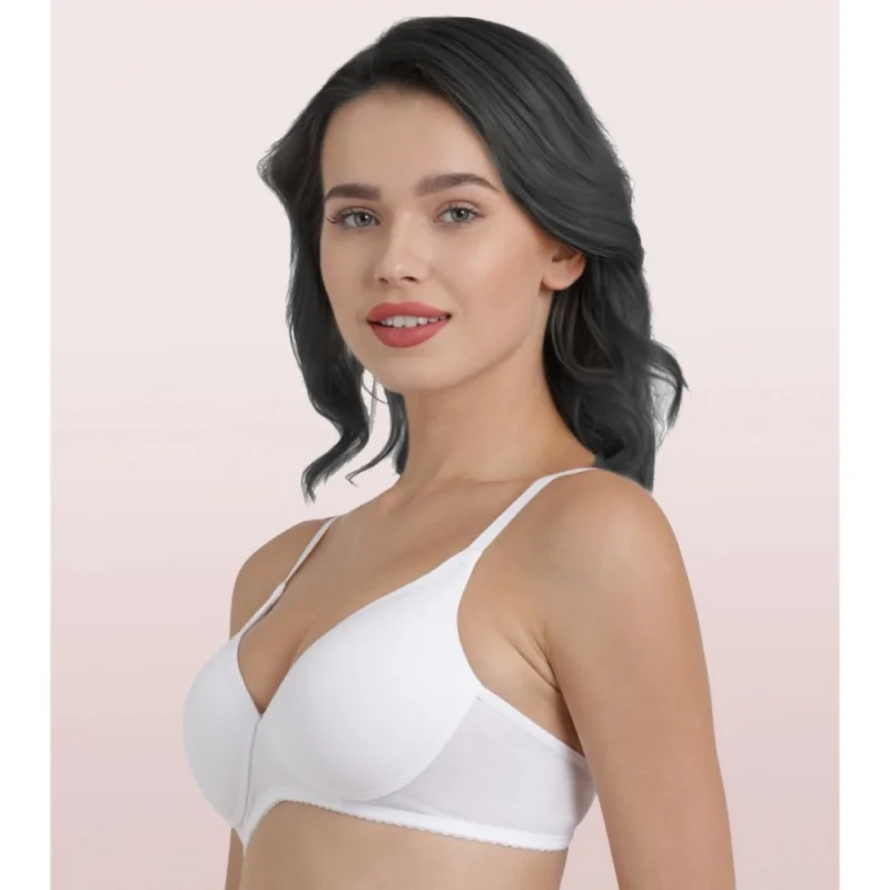 Alternative view of Enamor A039 Women's Cotton Non-Wired & Medium Coverage T-Shirt Bra (White)