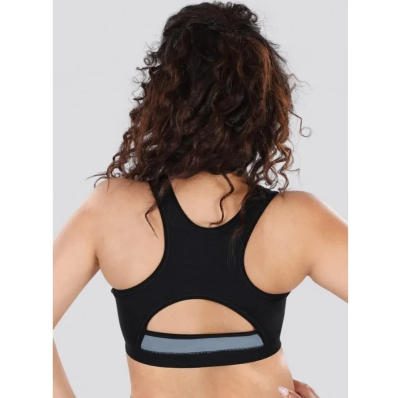 Alternative view of Dermawear SB-1101 Women's 4D Stretch Sports Bra (Black-Grey)