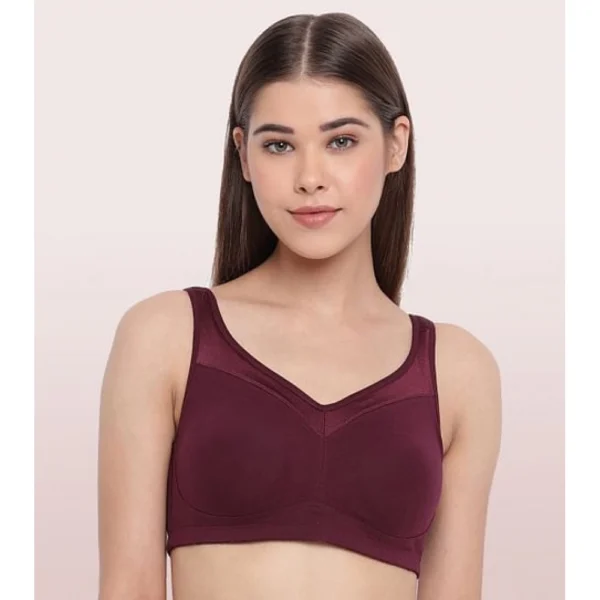 Enamor A112 Women's Cotton Full Support Bra (GrapeWine) - Image 2