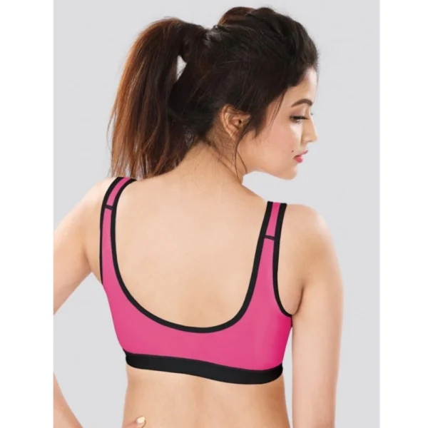 Dermawear SB-1102 Women's 4D Stretch Sports Bra (Black-Pink) - Image 2