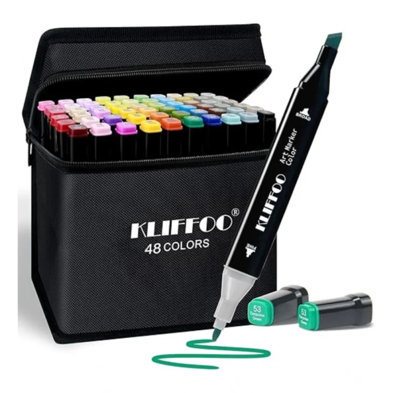 Alternative view of Plastic 48Pcs Colors Art Markers Sketch Pen Dual Tip Artist Art Marker (Multicolor )