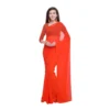 Women's Dyed Solid Saree With Unstitched Blouse 5.5Mtr (Orange)