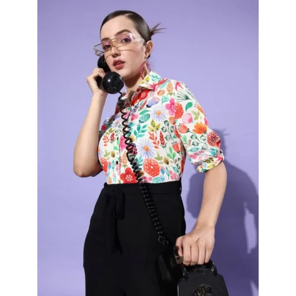 Generic Women's Polyester Printed 3/4th Sleeve Jumpsuit (Multicolor) - Image 3