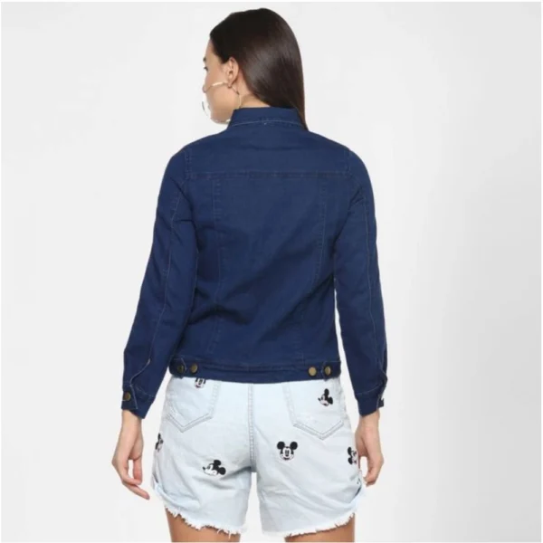 Generic Women's Denim Taping Long Sleeve Jacket (Blue) - Image 2