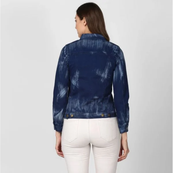 Generic Women's Denim Washed Long Sleeve Jacket (Blue) - Image 2