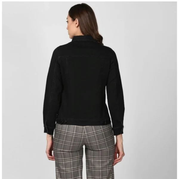 Generic Women's Denim Solid Long Sleeve Jacket (Black) - Image 2