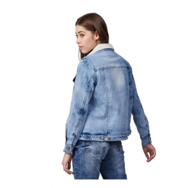 Generic Women's Denim Washed Long Sleeve Jacket (Blue) - Image 2