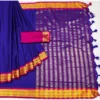 Women's Cotton Silk Solid Saree With Unstitched Blouse 5.5Mtr (Blue)
