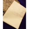 Women's Litchi silk Printed Saree With Unstitched Blouse (Gold)