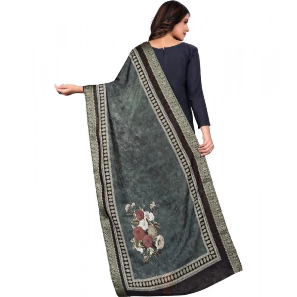Women's chanderi silk  Printed Dupatta (Black, Length:?2 Mtr) - Image 5