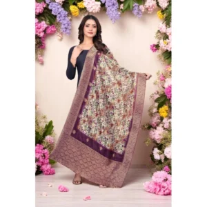 Women's chanderi silk  Printed Dupatta (Magenta, Length:?2 Mtr)