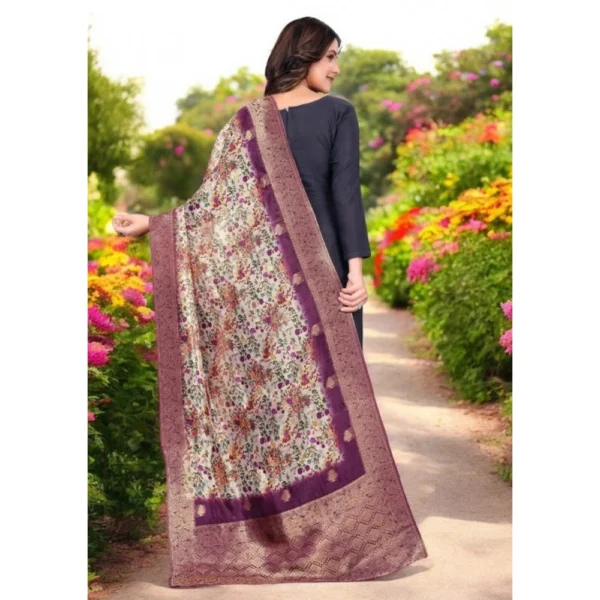 Women's chanderi silk  Printed Dupatta (Magenta, Length:?2 Mtr) - Image 5
